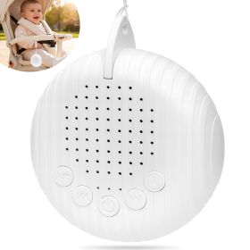 Mini White Noise Machine for Baby Sleep - 10 Calming Sounds, Long Battery for Travel & Crib - USB Rechargeable with Auto-Off & Memory - White