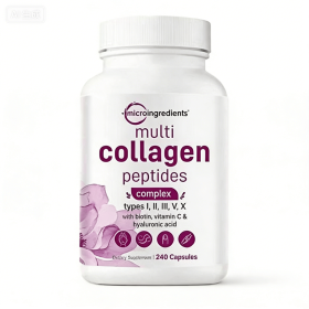 Multi Collagen Pills for Women & Men, 240 Capsules | Type I, II, III, V, X | Hydrolyzed Peptides with Biotin, Hyaluronic Acid