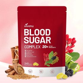 VivoNu Blood Sugar Complex Supplement | Advanced Formula with 20 Herbs and Vitamins with Cinnamon, Turmeric, Black Pepper, Licorice and More, Vegan, N