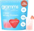 GRAMMS Clear Protein Powder 20G Protein for Women & Men | Grass-Fed Whey Isolate, Zero Sugar, Zero Lactose, Non-Bloating