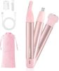 Nose Hair Trimmer for Women 3in1 Facial Hair Removal Trimmers- Rechargeable, Waterproof, Portable with Travel Bag- Trims Nose, Ear, Eyebrow