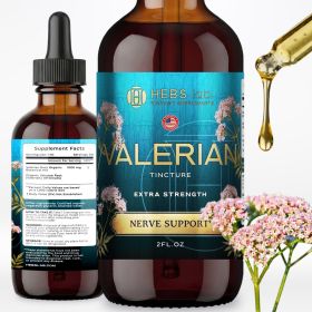 Valerian Root Tincture Liquid Extract Extra Strength Nerve & Sleep Support Supplement, 2 fl oz