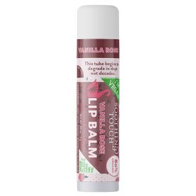 Vanilla Rose Vegan Lip Balm – Organic, Ayurvedic, Eco-Smart Biodegradable Tube, Moisturizing & Natural