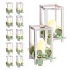 12 Set/36 Pcs Wooden Wedding Lantern Centerpiece