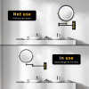 8.6" Wall Mounted Makeup Mirror with LED Lights, Double Sided 1X/10X Magnifying Mirror, 360Â° Swivel Bathroom Vanity Mirror with Extension Arm