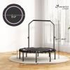 48" Rebounder Trampoline for Adults, Foldable Mini Trampoline with Adjustable Handle Bar for Indoor Outdoor, Pink