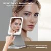 Travel Makeup Mirror with Lights, Portable 1X Vanity Mirror with 5X Lighted Magnification,72 LEDs 3 Color Lights, Rechargeable 1000mAh Battery
