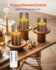 VEVOR Gray Flickering Flameless Candles, Set of 3 Battery Operated Flameless Led Candles with 10-Key Remote and Timer