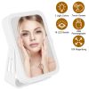 Double-Sided LED Makeup Mirror, 1X/10X Magnification with 3 Light Colors, USB Rechargeable Travel Vanity Mirror