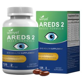 WINYEL AREDS 2 Eye Vitamin and Mineral Supplement, containing lutein, vitamin C, zeaxanthin, zinc, and vitamin E, 120 soft gels. (QTY: 1 PCS)