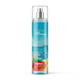 Fragrance Body Mist - Large Size 8 fl. oz. / 236 ml - Refreshing Scented Mist with Aloe & Vitamin E for Daily Hydration (shape: Island mango)