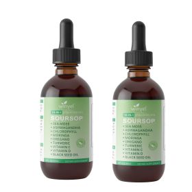 WINYEL Soursop Drops 10-in-1 with seaweed, moringa, black seed oil, oregano, ashwagandha, chlorophyll | Herbal extracts promote overall health | Vegan (QTY: 2 PCS)