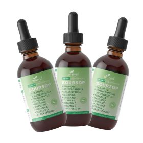 WINYEL Soursop Drops 10-in-1 with seaweed, moringa, black seed oil, oregano, ashwagandha, chlorophyll | Herbal extracts promote overall health | Vegan (QTY: 3 PCS)