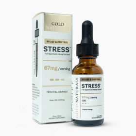 Stress Relief Tincture - Full-Spectrum Hemp Extract with CBD, CBN & CBG - Fast-Acting Natural Calm & Relaxation (Strength: Medium, size: 30 ML)