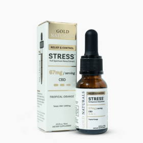 Stress Relief Tincture - Full-Spectrum Hemp Extract with CBD, CBN & CBG - Fast-Acting Natural Calm & Relaxation (Strength: Medium, size: 15 ML)