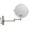 8-inch Wall Mounted Makeup Vanity Mirror, Height Adjustable, 1X / 10X Magnification Mirror, 360Â° Swivel with Extension Arm