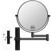 8-inch Wall Mounted Makeup Vanity Mirror, Height Adjustable, 1X / 10X Magnification Mirror, 360Â° Swivel with Extension Arm
