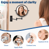 8-inch Wall Mounted Makeup Vanity Mirror, 1X / 10X Magnification Mirror, 360Â° Swivel with Extension Arm