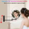 8-inch Wall Mounted Makeup Vanity Mirror, Height Adjustable, 1X / 10X Magnification Mirror, 360Â° Swivel with Extension Arm