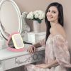 Portable Travel Makeup Bag With LED Mirror Rechargeable Beauty Mirror With 3 Color Light Dimmable Brightness Waterproof Cosmetic Bag With 4 Compartmen