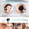 8-inch Wall Mounted Makeup Vanity Mirror, Height Adjustable, 1X / 10X Magnification Mirror, 360Â° Swivel with Extension Arm