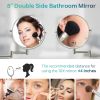 8-inch Wall Mounted Makeup Vanity Mirror, Height Adjustable, 1X / 10X Magnification Mirror, 360Â° Swivel with Extension Arm