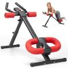 Adjustable Ab Machine for Stomach Workout, Core Workout Equipment for Home Gym, Ab Trainer with 2 Incline & 5 Height Levels, Knee & Elbow Protection