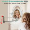 8-inch Wall Mounted Makeup Vanity Mirror, Height Adjustable, 1X / 10X Magnification Mirror, 360Â° Swivel with Extension Arm